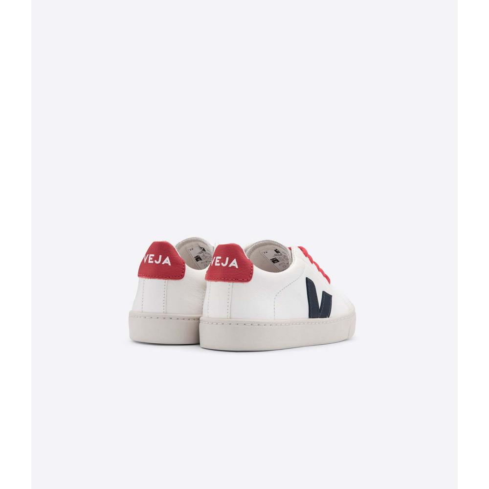 Pantofi Copii Veja ESPLAR LACES CHROMEFREE White/Black/Red | RO 732OKI